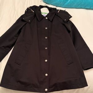 Burberry Black Trench Coat with Hood